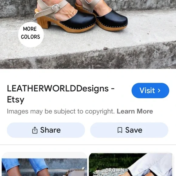 Swedish Handmade Leather Clogs - Picture 2 of 11